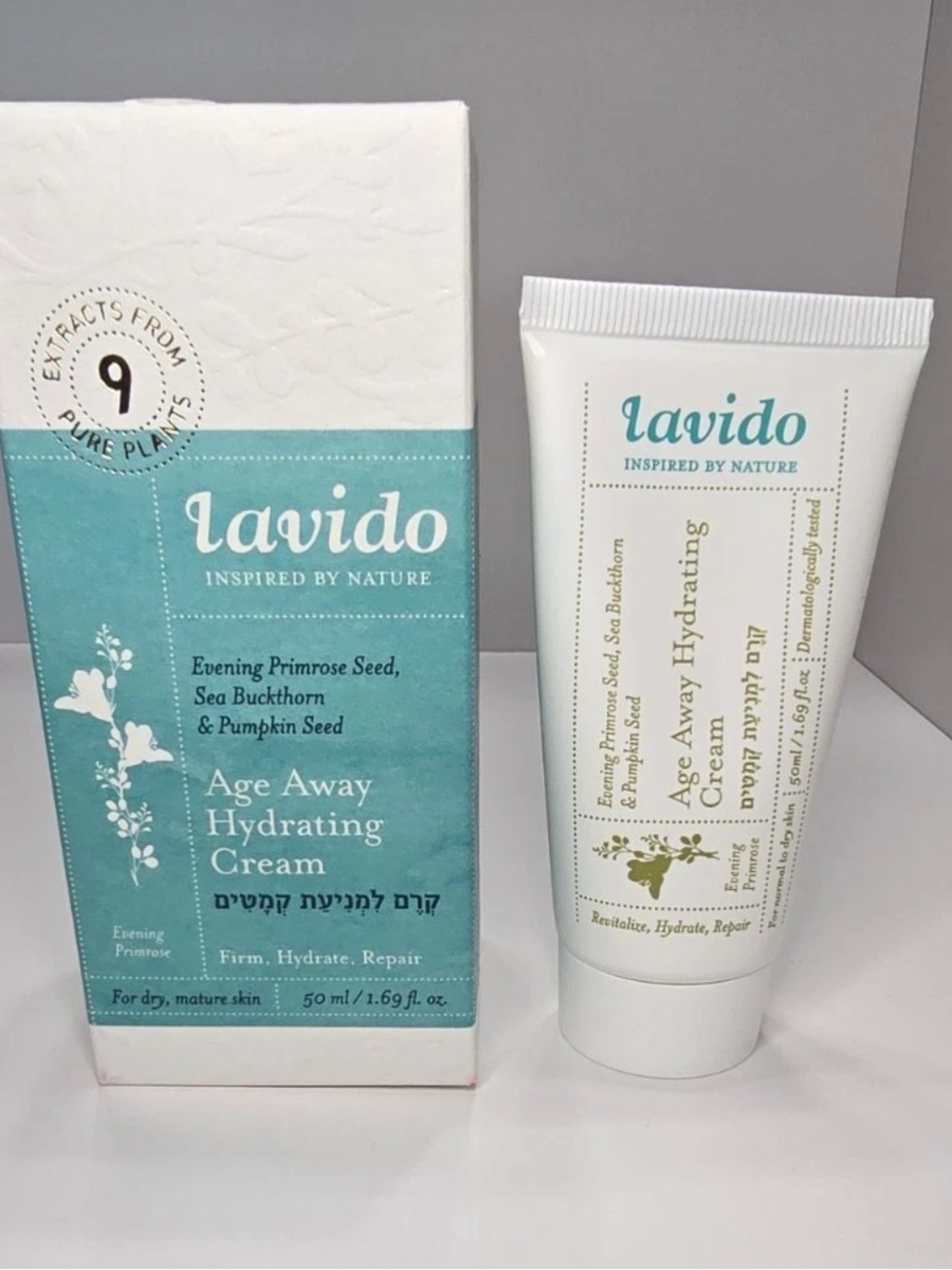 Lavido Age Away Hydrating Cream — Aqua & White Moisturizer for Mature Skin